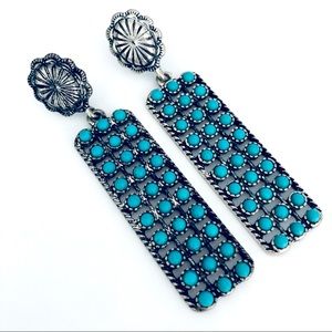 Boho Concho turquoise dangle earrings